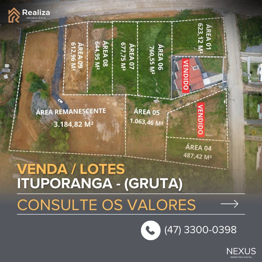 LOTES RESIDENCIAIS E COMERCIAIS À VENDA EM ITUPORANGA-SC!