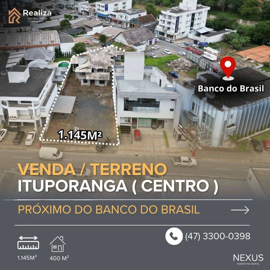 TERRENO À VENDA NO CENTRO DE ITUPORANGA-SC - 400 m²