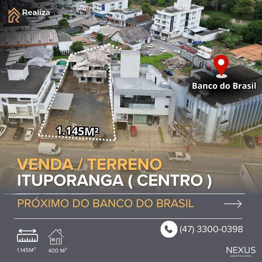TERRENO À VENDA NO CENTRO DE ITUPORANGA-SC - 400 m² - 1