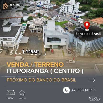 TERRENO À VENDA NO CENTRO DE ITUPORANGA-SC - 400 m² - 1