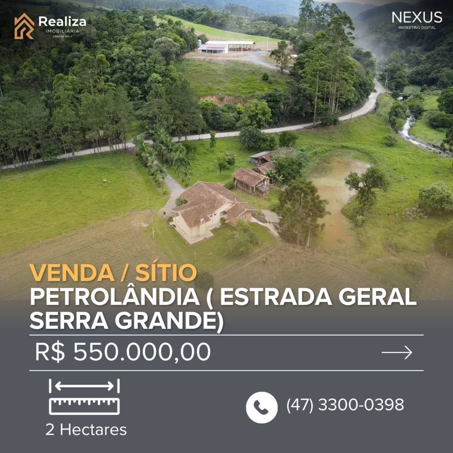 SÍTIO À VENDA NA SERRA GRANDE, EM PETROLÂNDIA-SC