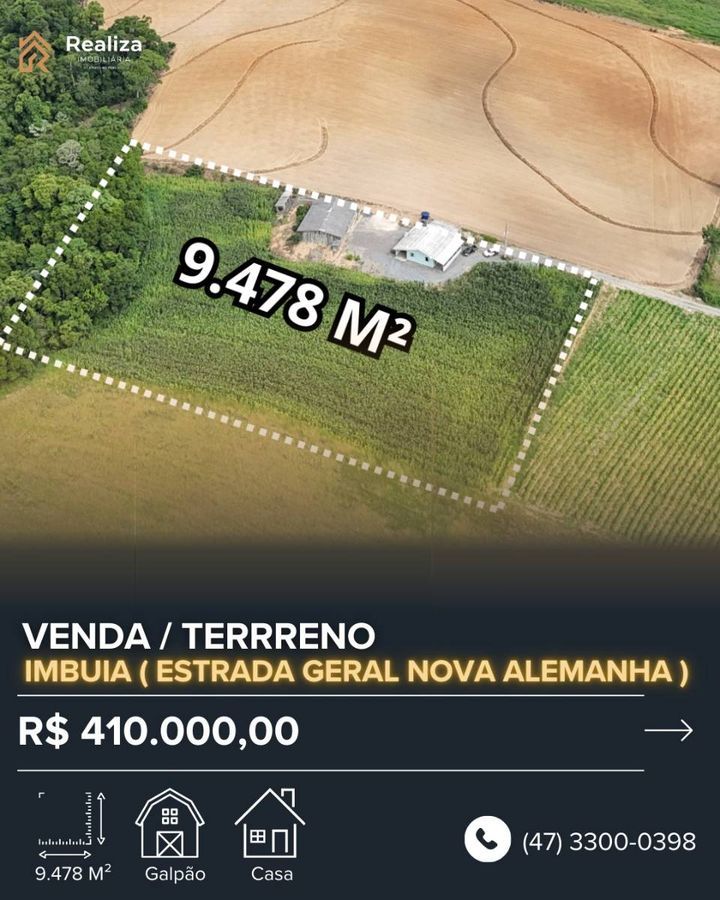 TERRENO À VENDA NA NOVA ALEMANHA, IMBUIA-SC