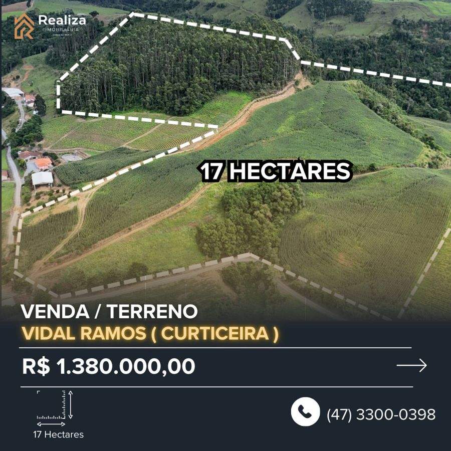 TERRENO À VENDA NA LOCALIDADE DE CURTICEIRA, VIDAL RAMOS - 1