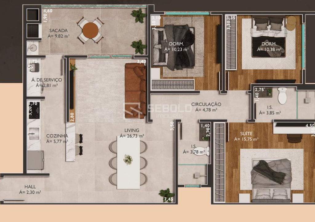 APARTAMENTO NO BAIRRO GRAVATÁ- NAVEGANTES - 4